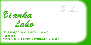 bianka lako business card