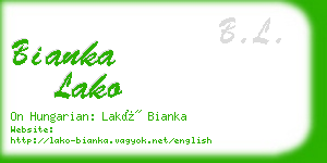 bianka lako business card